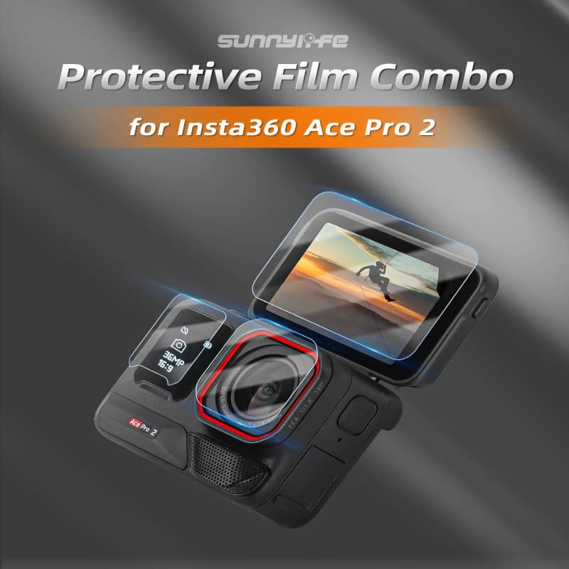Sunnylife Vidro Temperado para Protetor de Lente de Câmera Insta360 Ace Pro 2 Filme de Vidro para Insta 360 Ace Pro 2 Fi