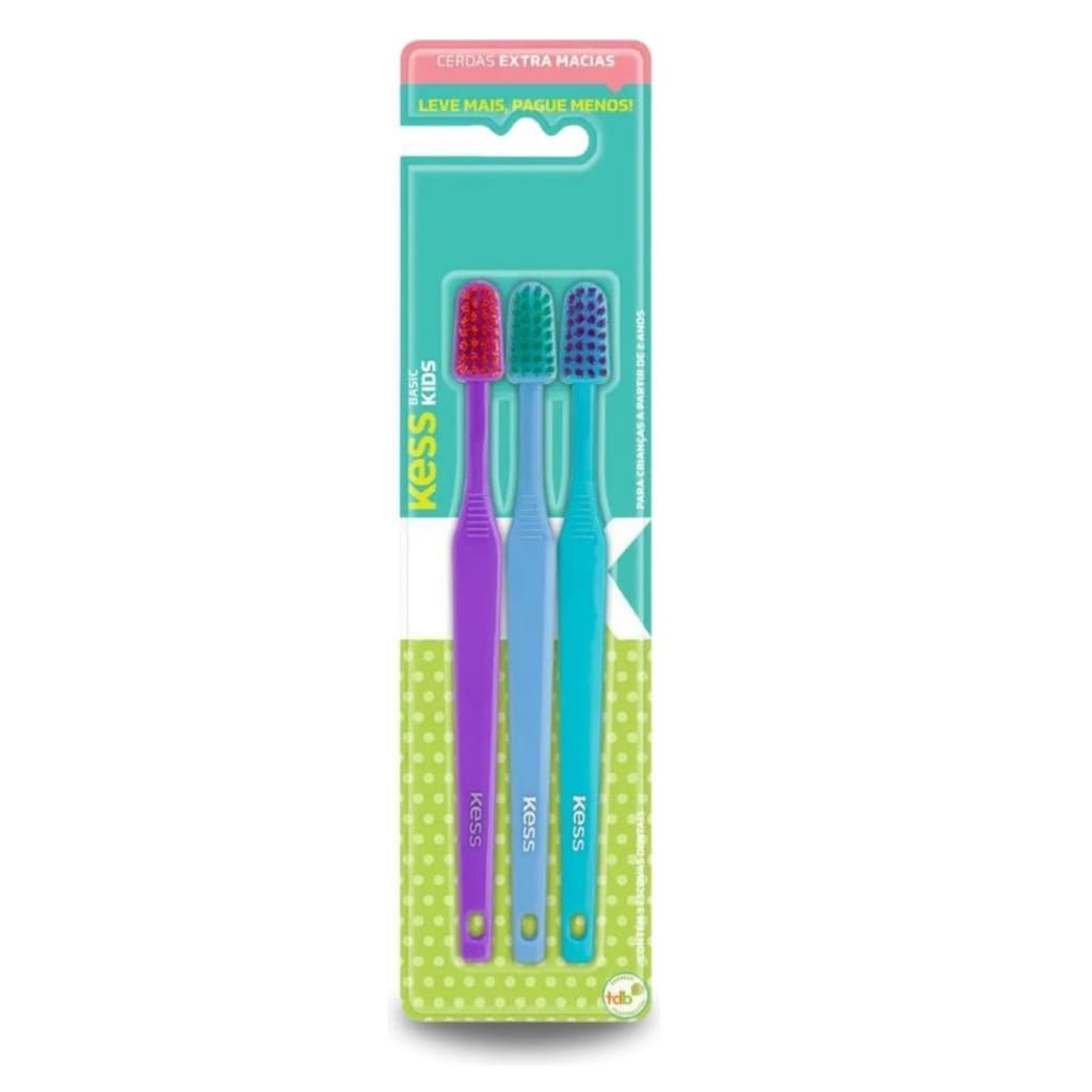 PACK COM 3 ESC. DENTAIS KESS BASIC KIDS