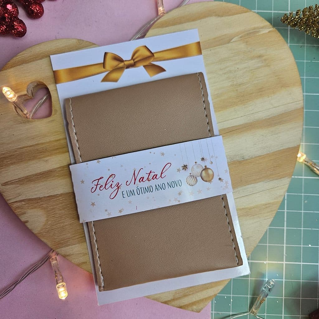 Porta/Card para Carteira Mimo Feliz Natal e Prospero Ano novo(NÃO ACOMPANHA CARTEIRA)