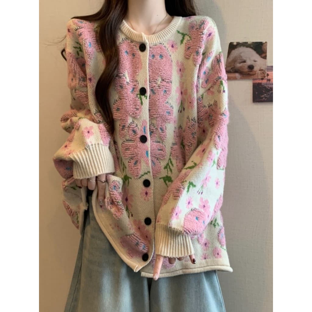 Outono inverno estilo coreano solto estilo preguiçoso camisola jaqueta Plus Size roupas femininas gordura mm High-End gr
