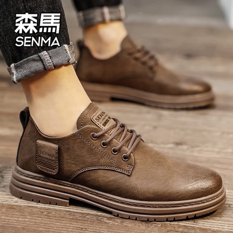 Senma sapatos masculinos 2026 novo estilo outono negócios Formal Wear sapatos de couro casuais Retro venda quente menino