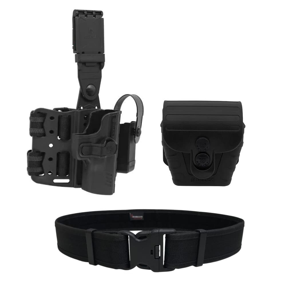 Coldre PRO SR Perna + Porta Algema Bélica Militar + Cinto NF