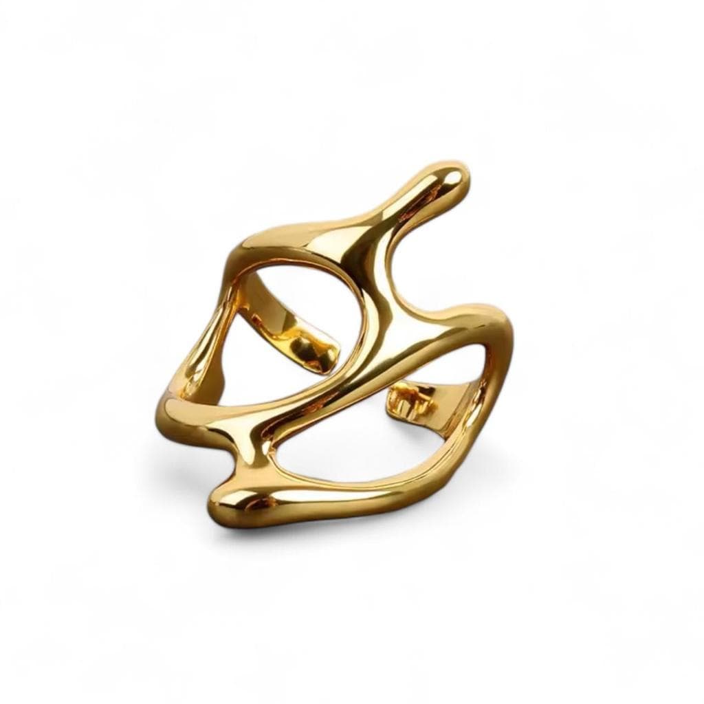 Anel Feminino Vazado Ajustável Falange Orgânico geométrico Ajustável legítimo Elegante Regulável