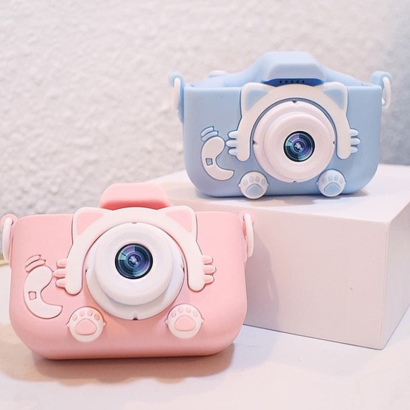 Mini Câmera para Crianças – Recarregável com Capa, Grava Vídeo, tira Fotos e tem Jogos