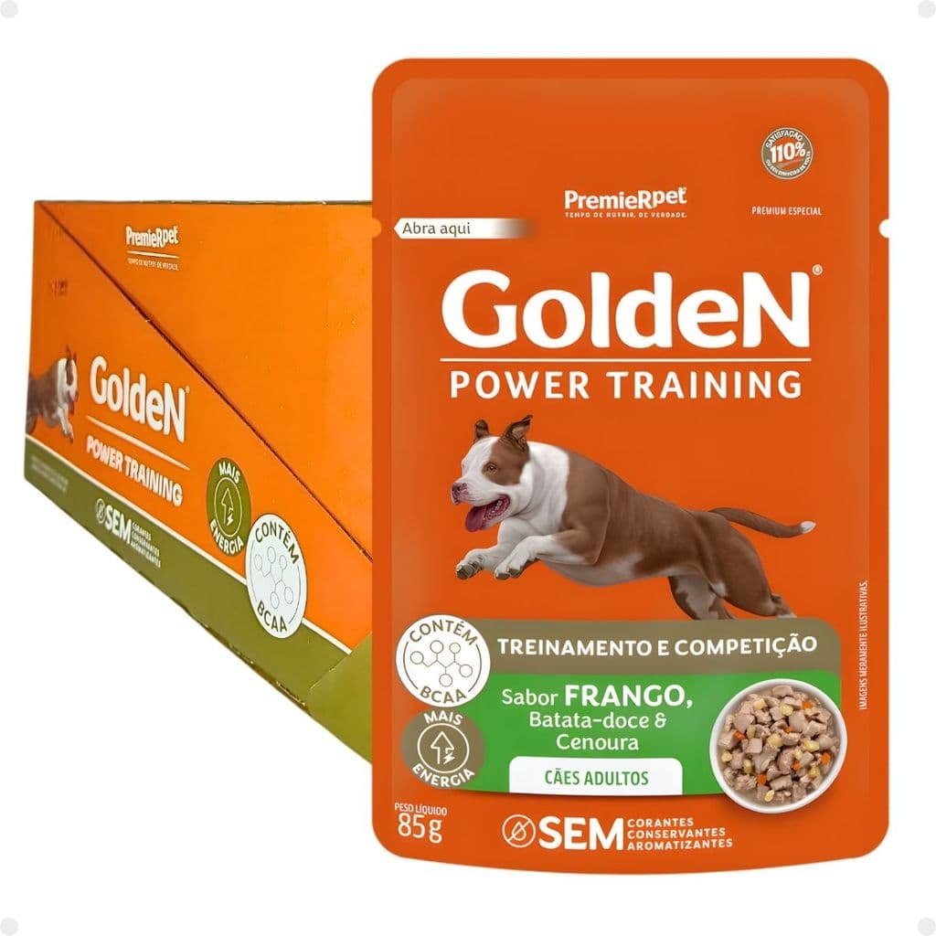 Kit Sachê 20un Ração Úmida Golden Power Training Cães 85g