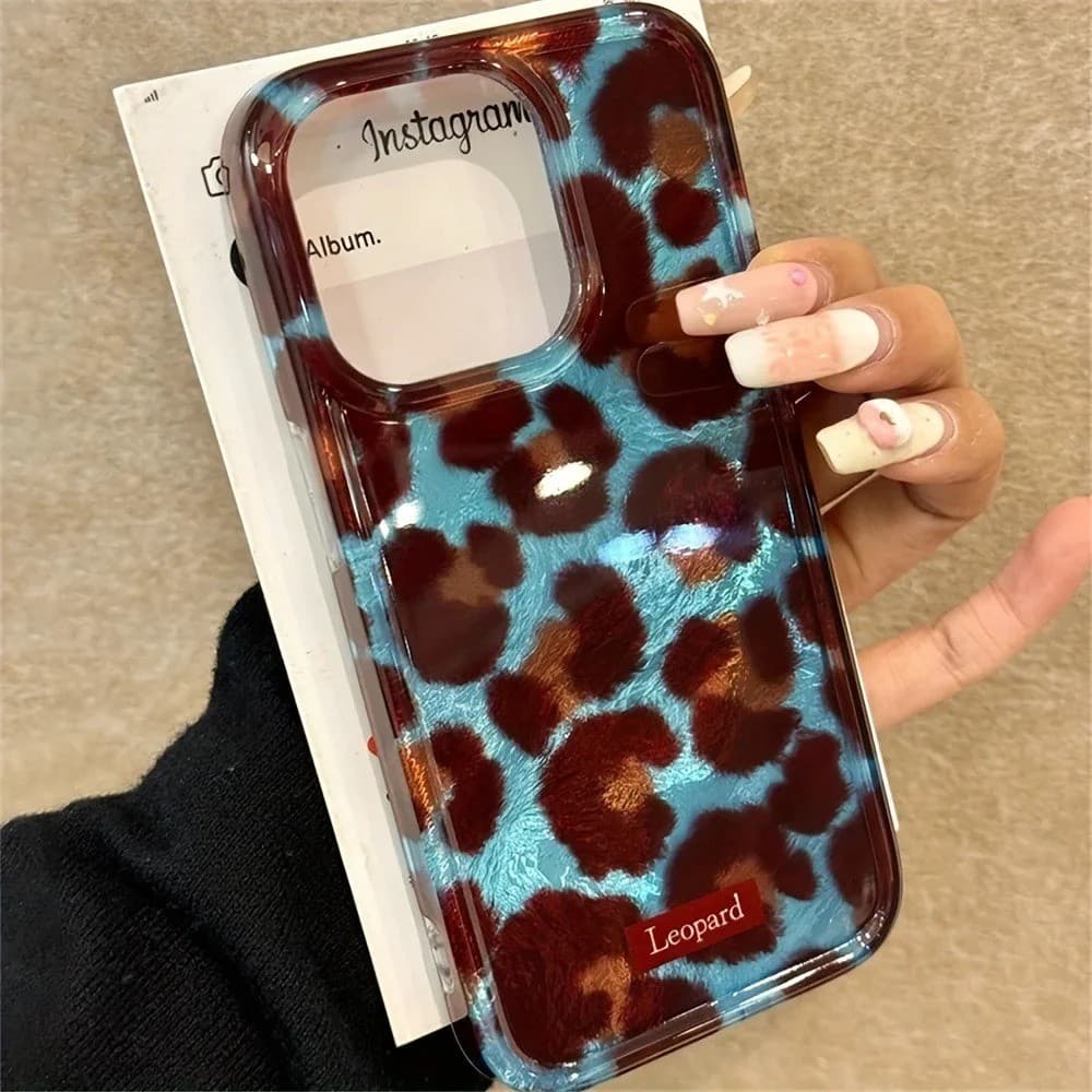 Mancha Leopardo Impressão Capanha Capa Para iPhone 17 Ar 16 15 14 Plus 13 12 11 Pro Max XR Anti-Impacto