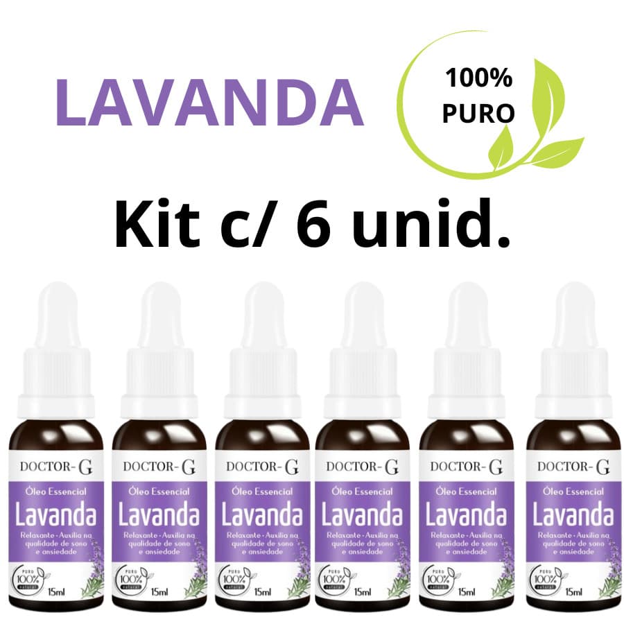 kit 6 Un oleo essencial de lavanda Francesa 100% Puro,15ml doctor-g