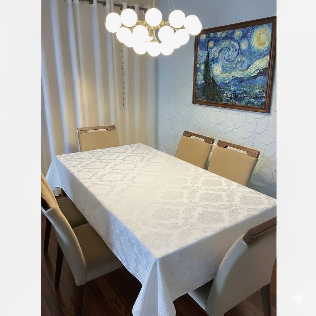 Toalha de Mesa Jacquard 4, 6, 8 Lugares Quadrada e Retangular Decoração Cozinha Sala Jantar