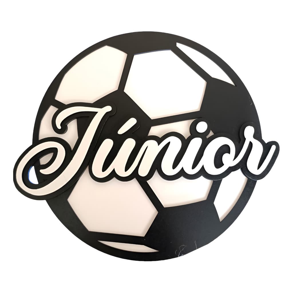 Luminária Decorativa MDF Personalizada Futebol – Nome – 40X30cm