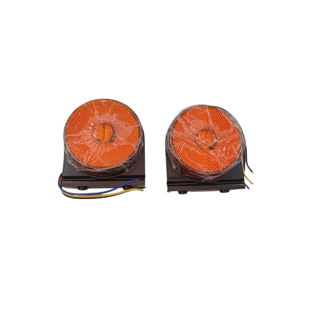 Lanterna Lateral Carreta Com Suporte Redondo Laranja Bivolt Cinoy