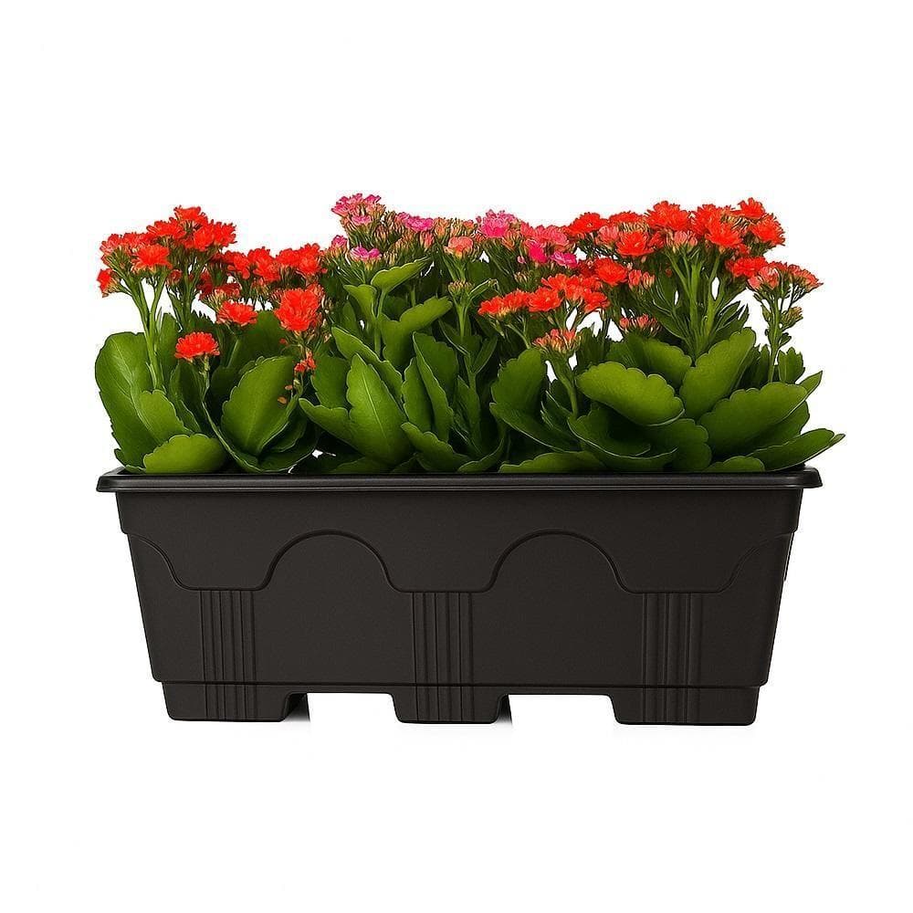 Vaso De Planta Floreira 10 Litros Jardineira De Chao Grande Casa Jardim Varanda Comercio Horta Retangular Preta