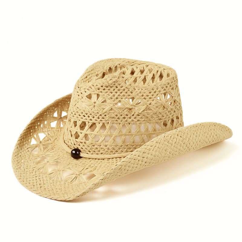 Chapéu Palha Cowboy Gypsy Boho Aba Modelável, Praia Verão, Unissex Country Feminino
