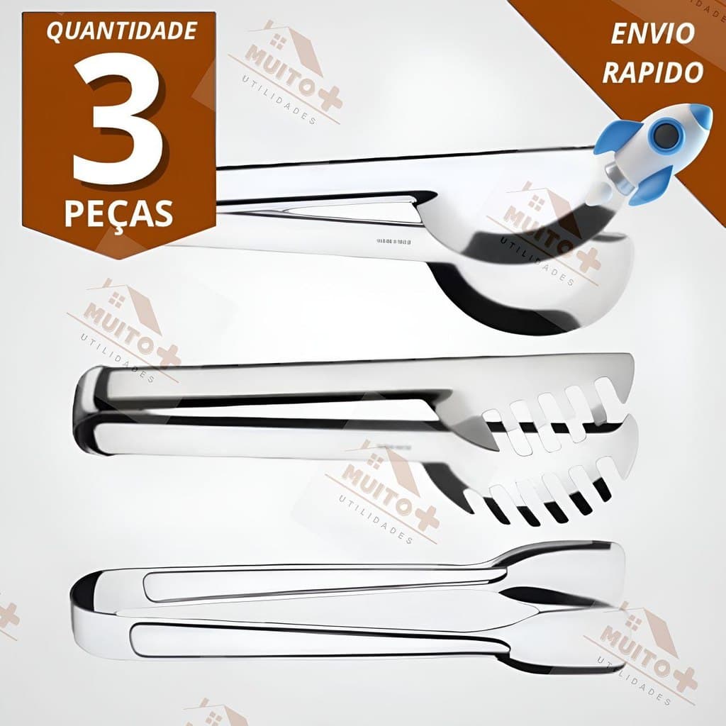Kit 3 Pegador de Massa 20cm Pegador Universal 20cm Pegador de Frios 18cm Inox
