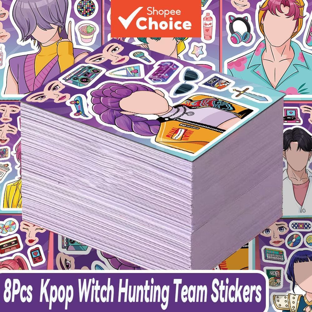 Kpop Witch Hunting Team 8 Peças Adesivos Escolares Personalizados Estéticos Para Telefone Adesivo Laptop