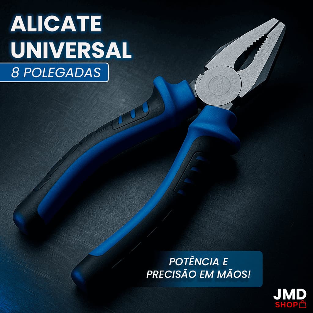 Alicate Universal 8" Profissional Aço Cromo Vanádio Idea Azul