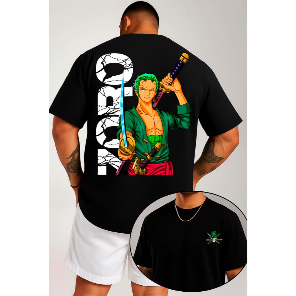 Camiseta Masculina One Piece Luffy Sabo Anime Camisetas Camisa camisa Blusa Blusas 100% Algodão Exclusiva