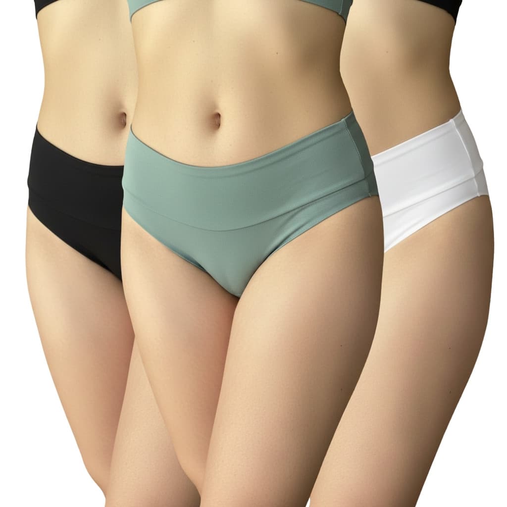 Kit 3 Calcinhas Fio Duplo Cós Alto Feminina Conforto Diário e Excelente Sustentação
