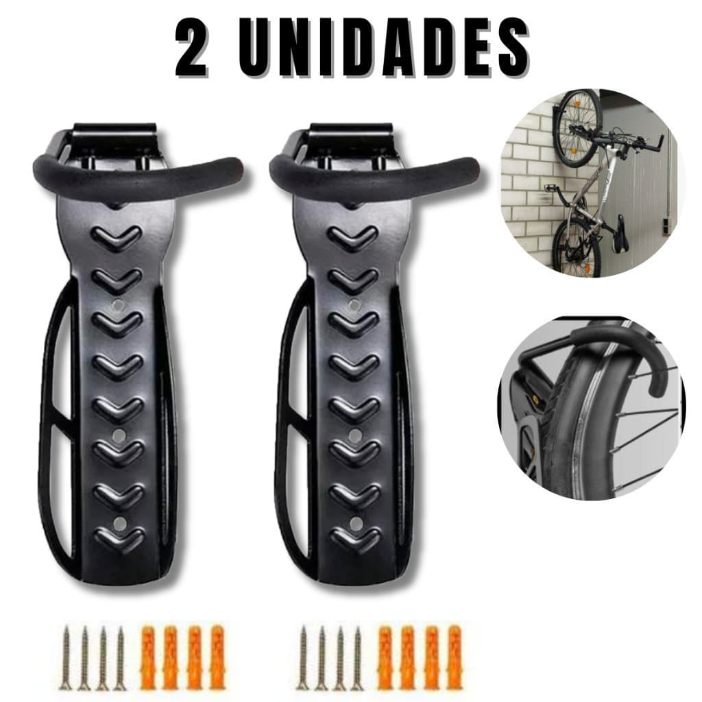 Kit 2 Suporte Parede Gancho Resistente Pendurar Bicicleta Bike