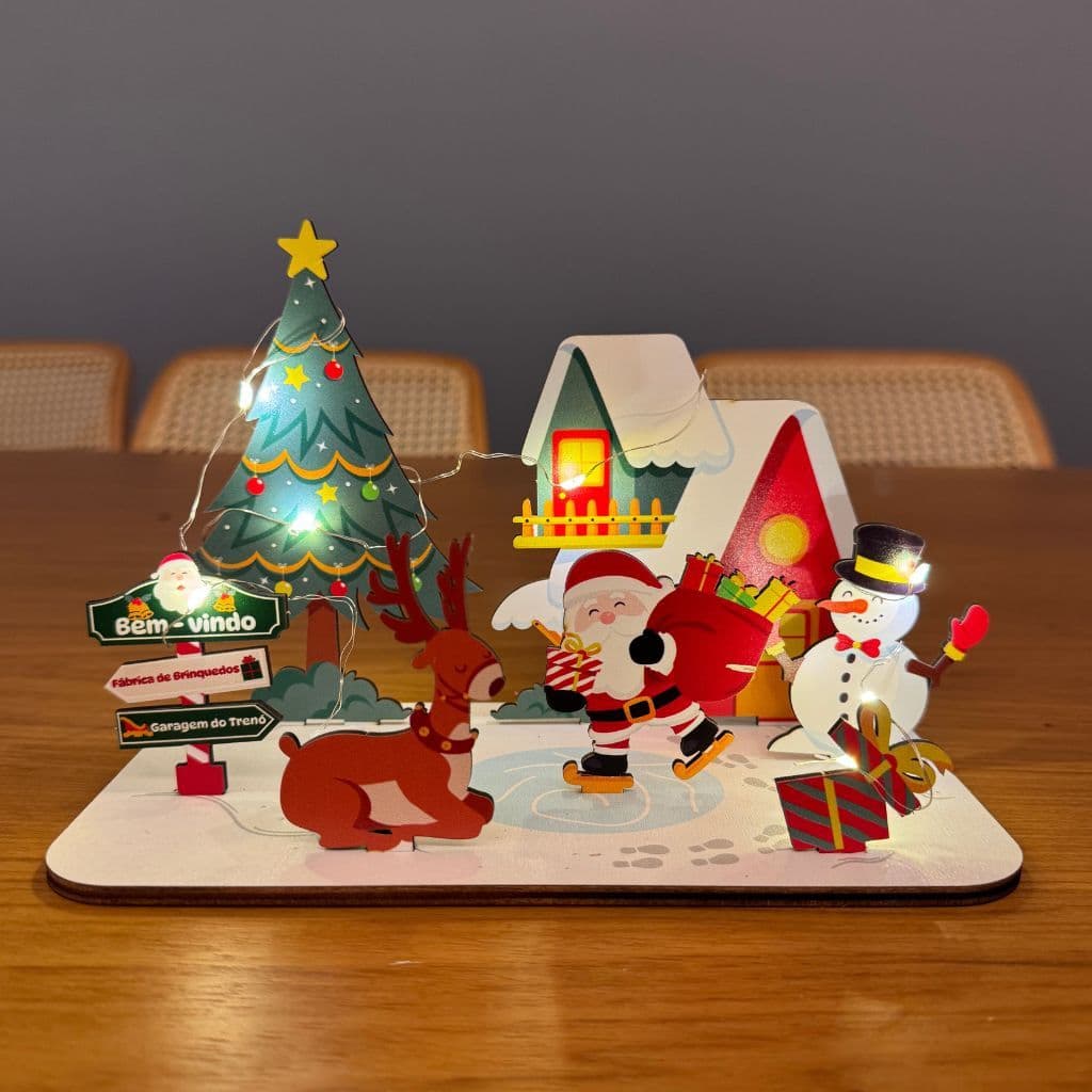 Vila de Natal em MDF para Montar Com Luz