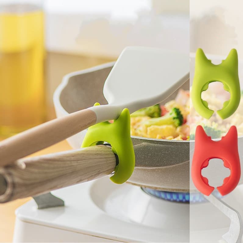 2 Peças/Conjunto Suporte de Espátula de Silicone Multifuncional para Cozinha Utensílios de Forno e Panela