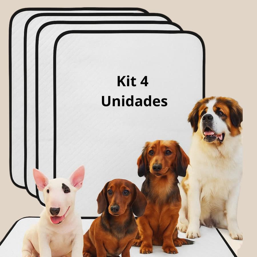Tapetes higiênicos Kit 4 unidades para pet dog Lavável educador Anti vazamento