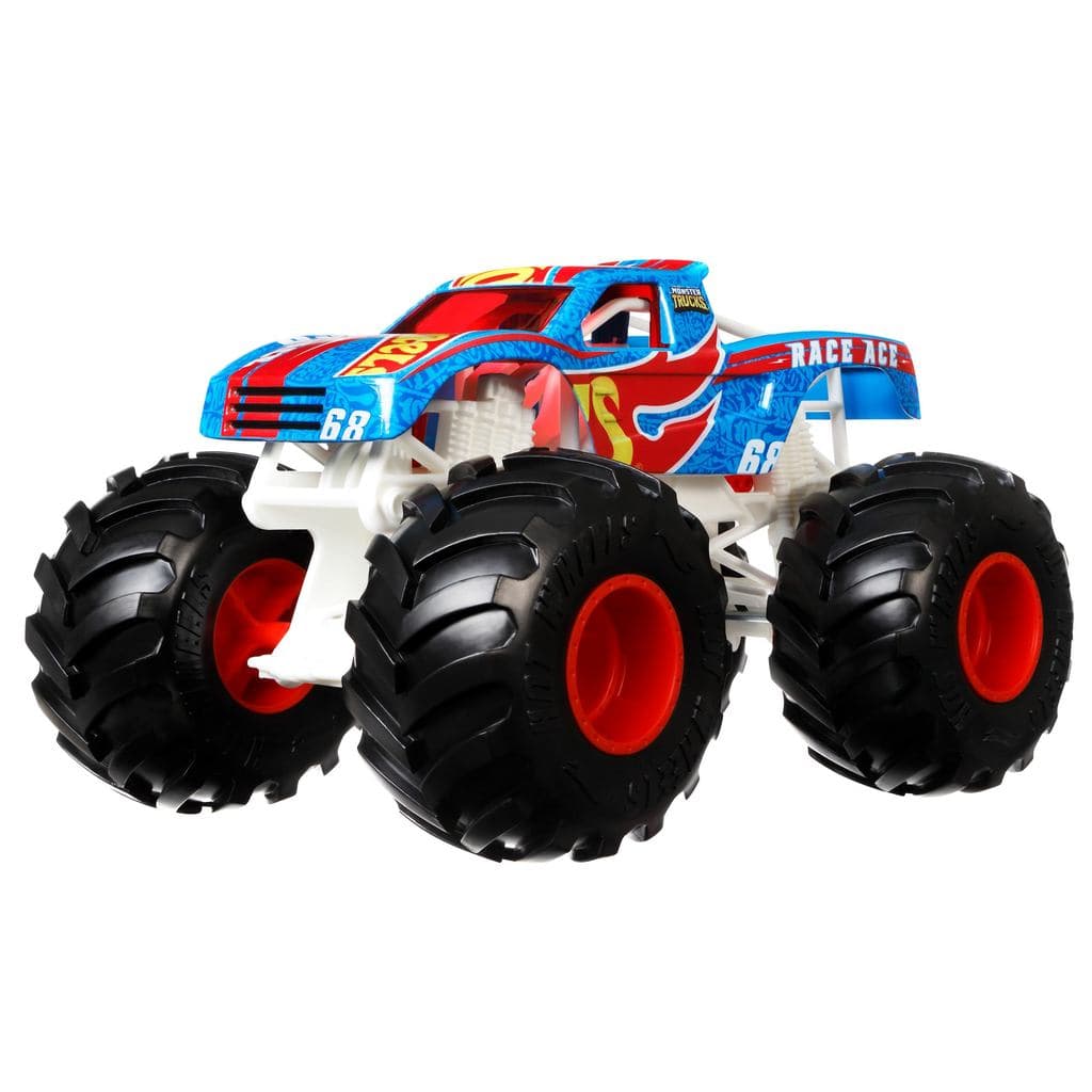 Hot Wheels Monster Truck Tamanho Grande Race Ace Mini Carro 124 Veículo Brinquedo 3 anos ou mais GTJ37