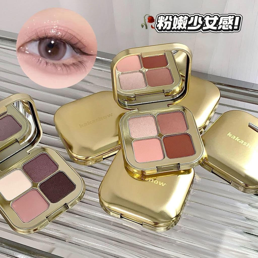 Kakashow paleta de sombras de cor cristal, transparente, fina, piscante, delicada, perolada, fosca, renderização de core