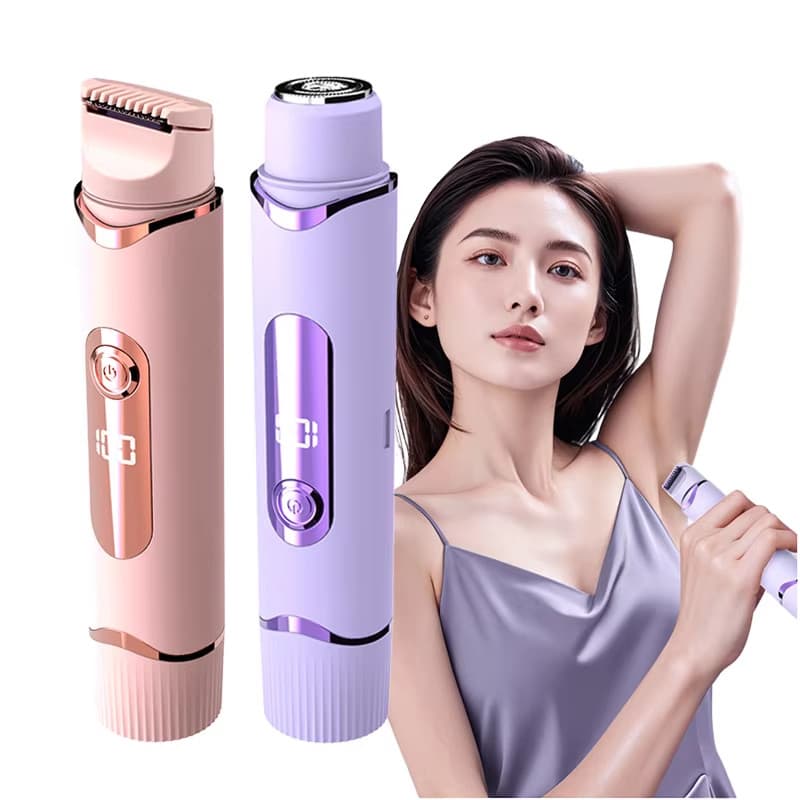 Mulher Aparador De Cabelo Navalha Elétrica Dupla Cabeça 2 Em 1 Design Barbeador Feminino Para Axilas Braço Perna Biquíni