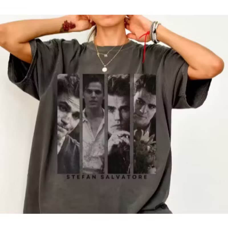 Camiseta Camisa Stefan Salvatore The Vampire Diaries Estampa Adulto/Infantil Lançamento Unissex Diarios de um Vampiro