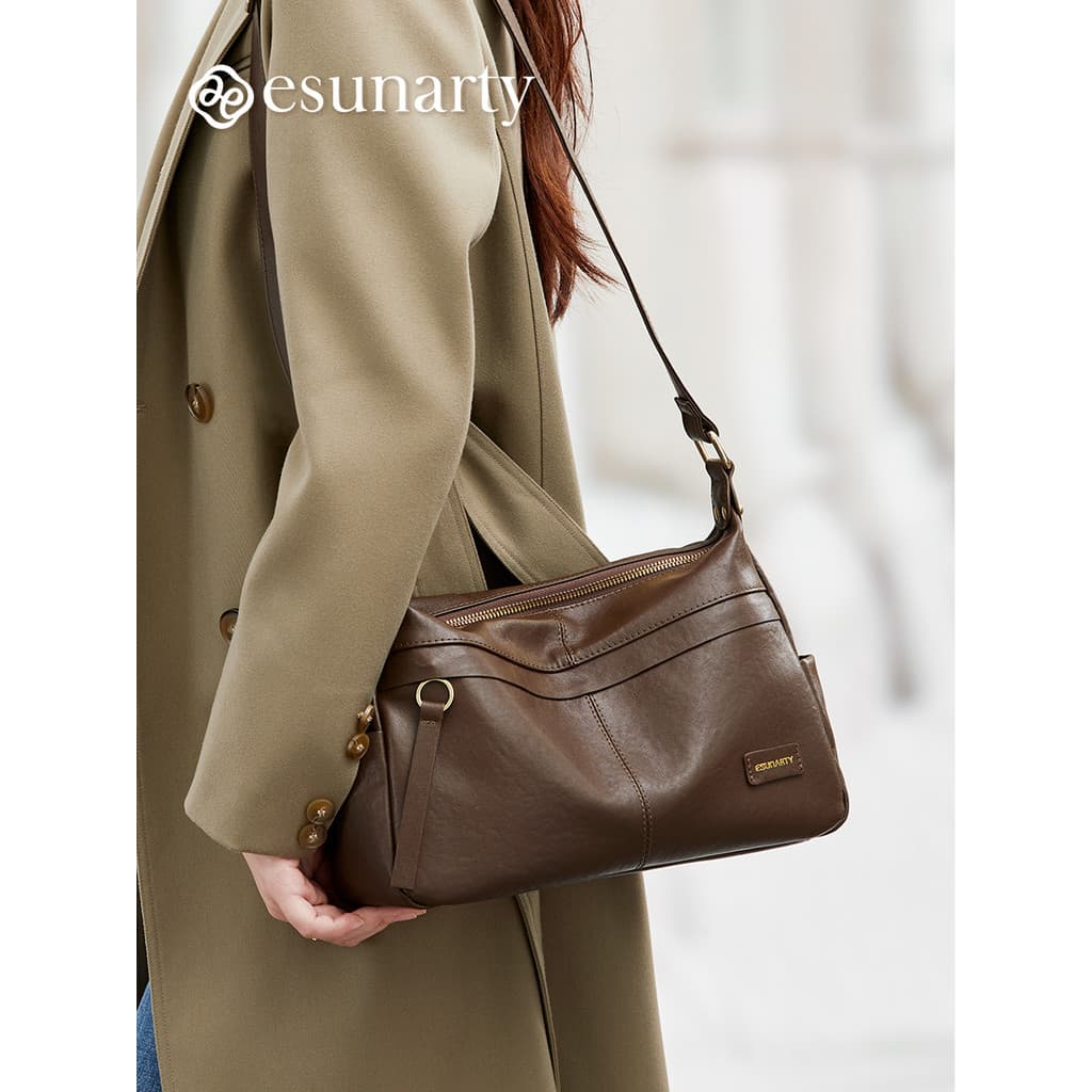Bolsa mensageiro de couro genuíno genuíno feminina 2026 novo estilo Commuter bolsa feminina grande capacidade couro maci