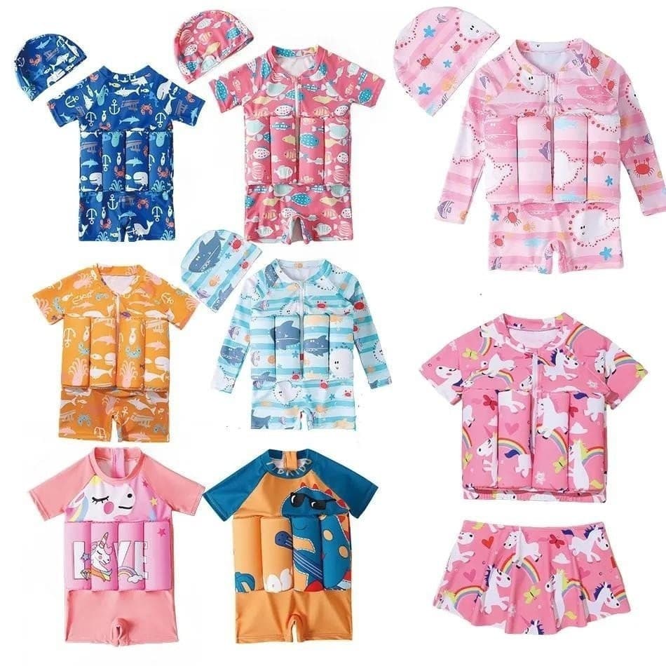 Maiô infantil, maiô flutuante, roupas para meninos e meninas, ternos, 1 peça LJ2N