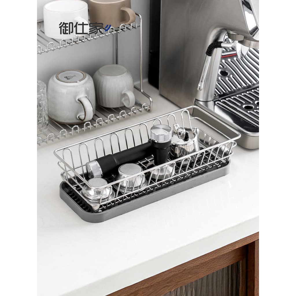 Yushijia 304 aço inoxidável ferramentas de eletrodomésticos café conjunto completo limpeza dreno Rack talheres armazenam