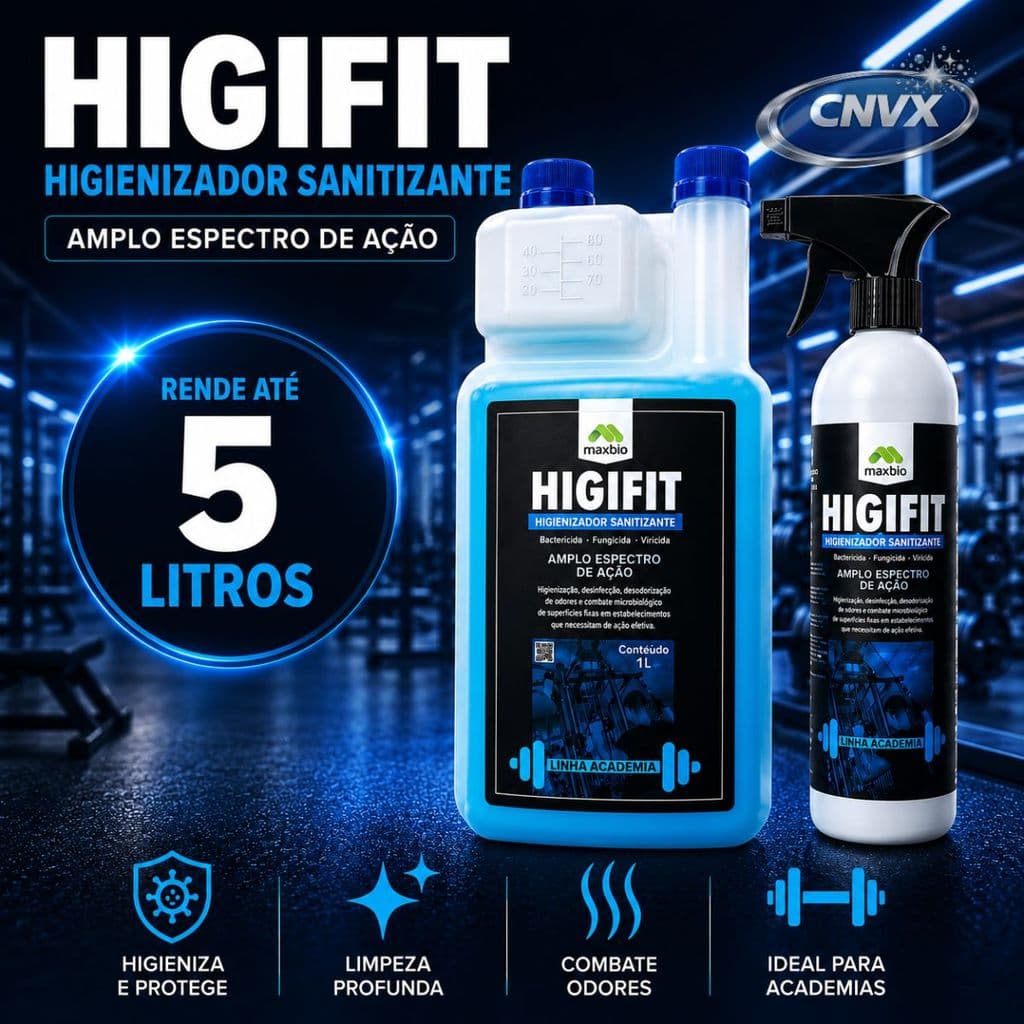 Higienizador Kit Higifit Bactericida Academia Clinicas Limpeza Geral Maxbio Rende Muito