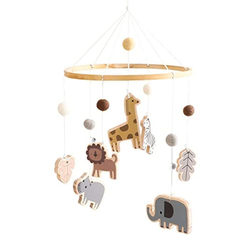 Móbile De Bebê Para Berço , Celular De Berçário De Meninos E Meninas , Decoração Animais Boho Brinquedo Calmante Conjunt