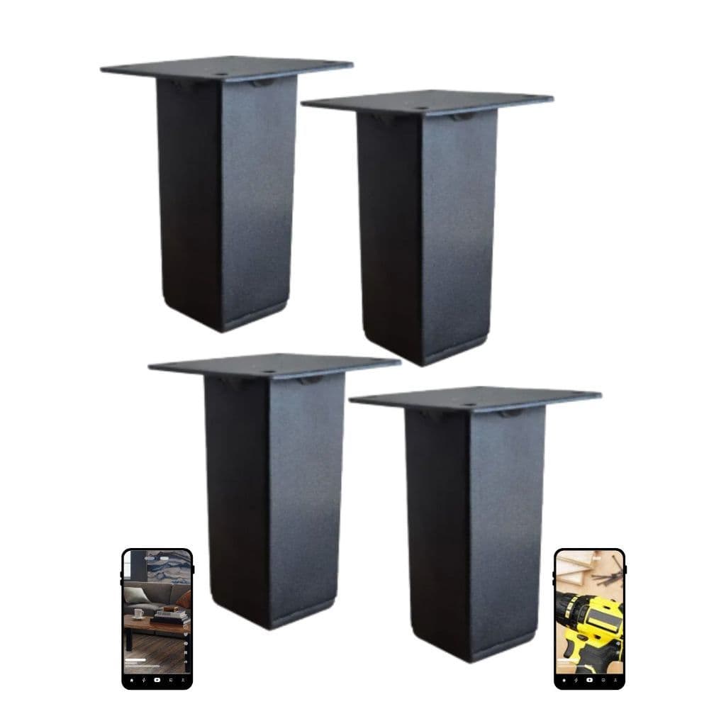 Pés Metálicos para Móveis Estilo Cannes 5 cm Preto Aço Suporta 80kg a Unid. – Envio 24h