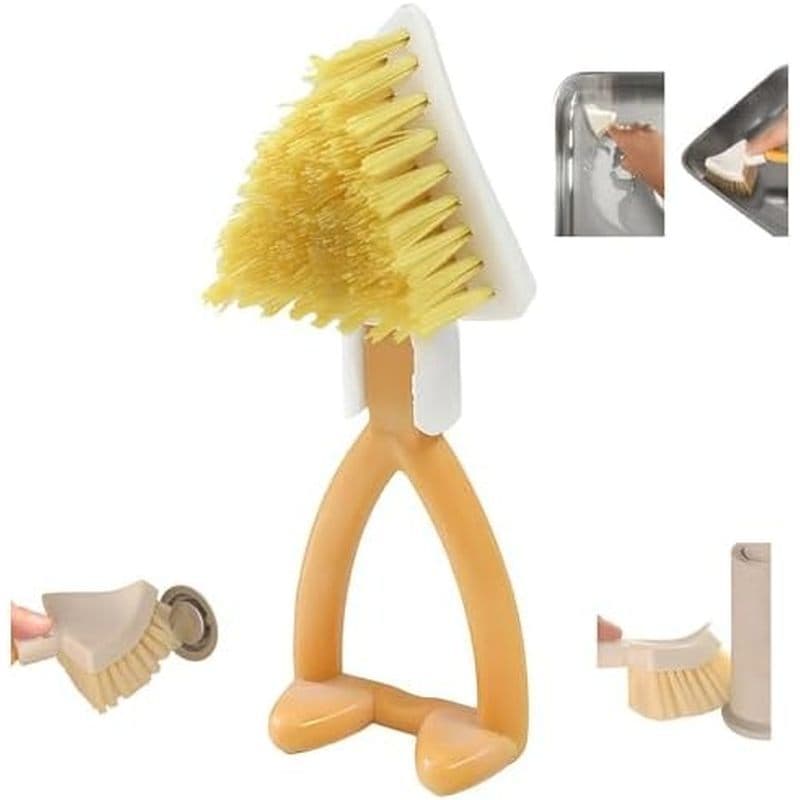 Escova De Limpeza Triangular , Multifuncional Dobrável Para Esfregar Pratos , Limpador Profundo De Cerdas Finas Com Base