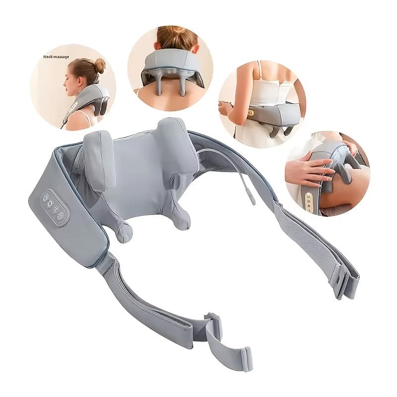 Pescoço E Ombro Massageador Sem Fio Volta Amassar Massagem Xaletrapezius Cervical