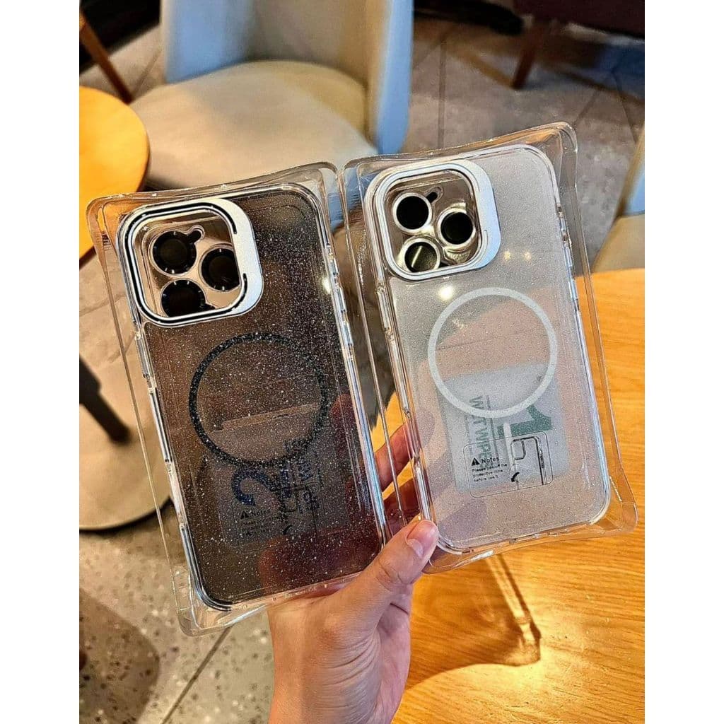 Capa + kit película de brilho Capinha suporte brilhosa brilhos delicados para iPhone