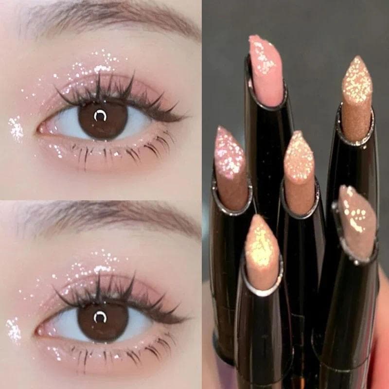 Caneta De Sombra Brilhante Rosto Maquiagem Iluminador Vara De Longa Duração Diamante Rosa Bicho Da Seda Champanhe Ouro D