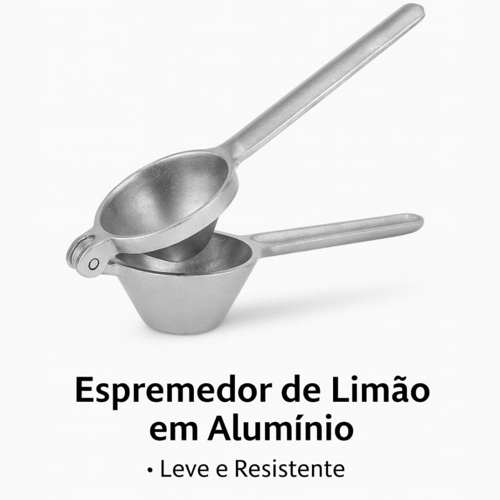 Espremedor Manual de Limão 18cm Alumínio Reforçado MK Leve e Alta Durabilidade