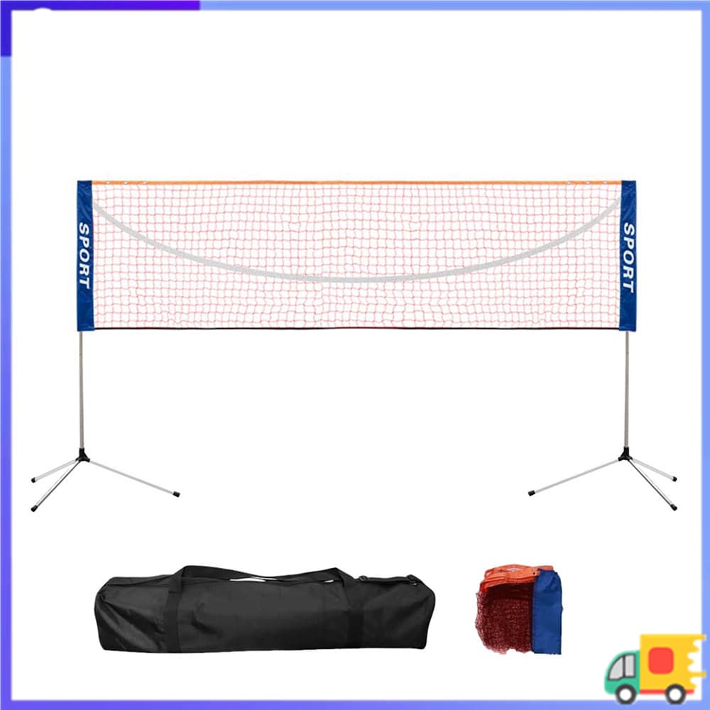 Kit de rede portátil para Badminton ao ar livre, altura ajustável, rede de vôlei + bolsa de Rack