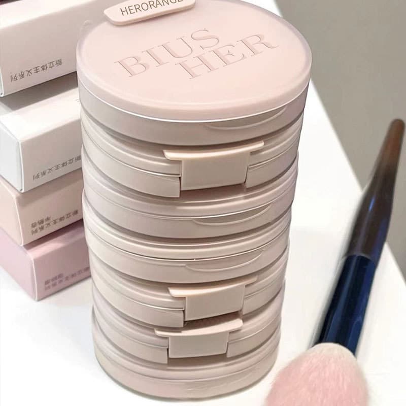 Leite em pó puro Deus da Guerra!Com espelho blush alto brilho contorno blush roxo fosco expansão cor feminino estudante