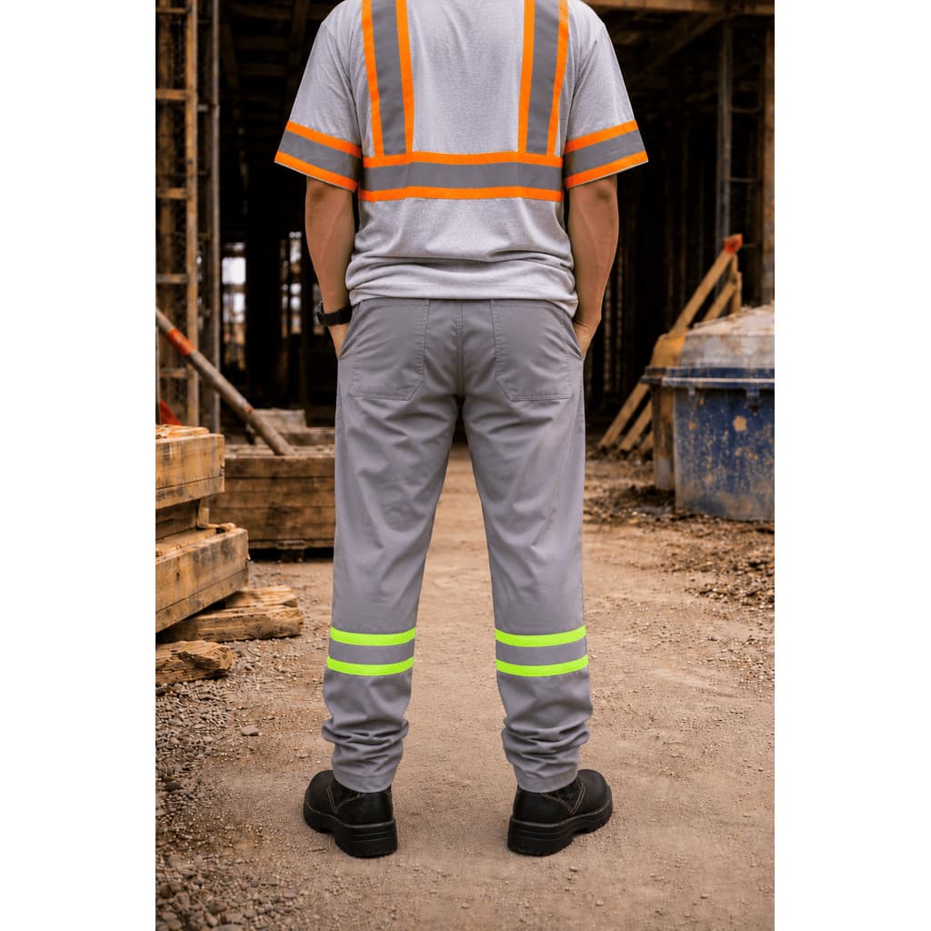 Calça de Brim Premium Refletiva Pra Trabalho Super Resistentes Pesado Com Ajuste