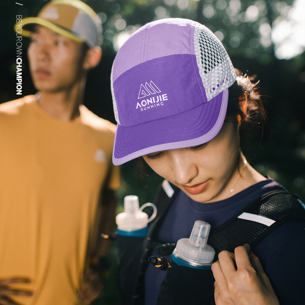 Onijie Chapéu de corrida de secagem rápida respirável protetor solar chapéu de sol feminino maratona treinamento Cross-C