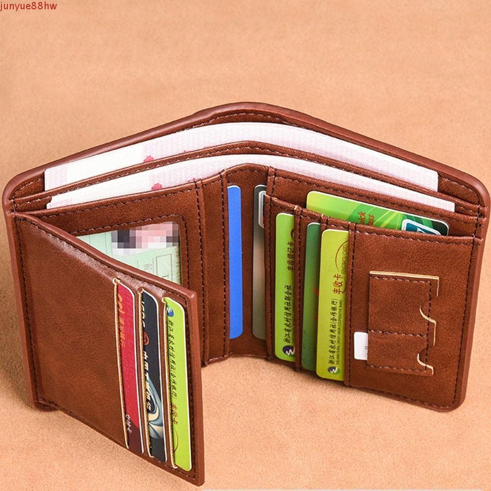 JUNYUE Bolsa De Mão Comercial , Carteira Dobrada , Marca De Cartão Masculina De PU , Porta-Moedas Cartões De Identificaç