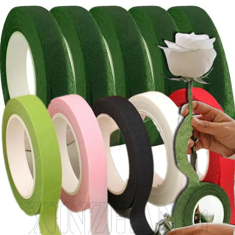 Fita DIY De Buquê Multicolorida De 12 Rolos-De Pacote De Guirlanda Embrulho De Haste Floral Autoadesiva-Fitas De Fio De
