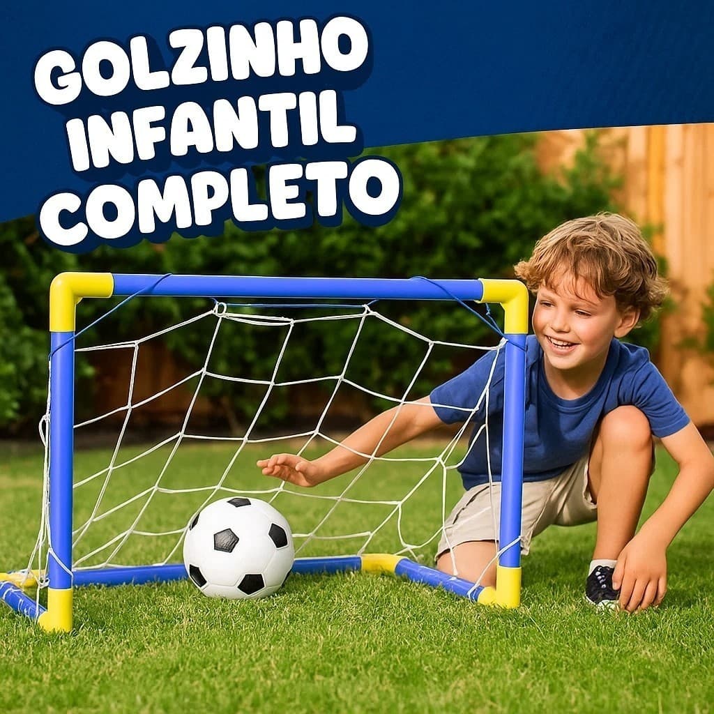 Conjunto Gol Infantil com Rede Bola e Bomba para Futebol imperdível