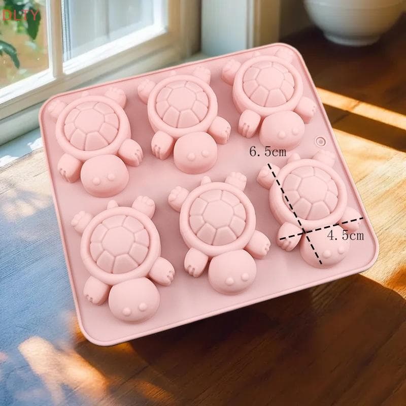 Molde De Silicone De Desenho Animado , Caranguejo , Tartaruga , Gelatina De Chocolate , Bandeja De Cubos De Gelo Ferrame