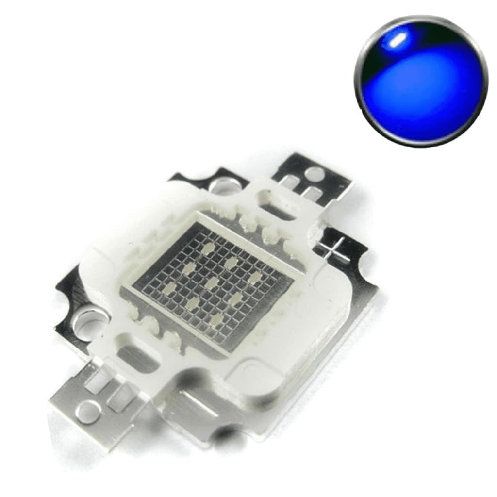 2x 5x Power LED Chip 10w Azul Royal 440nm Actínico 460nm Plantado Marinho Iluminação 12v Resistor