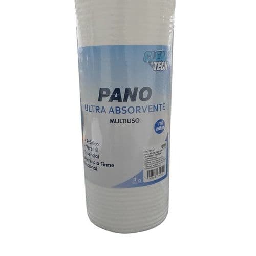 Rolo Pano Absorvente Super Resistente Uso Domestico Cozinha Limpeza Multi Papel 100 Folhas